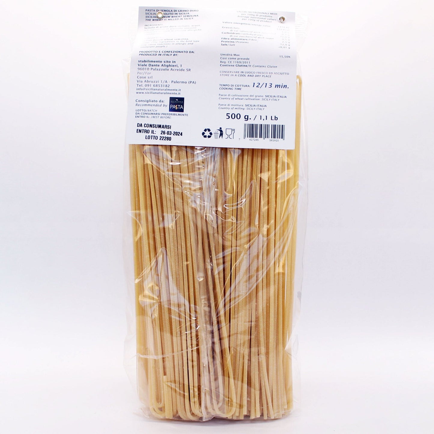 Pâtes spaghetti siciliennes au blé dur - Sicily Naturally