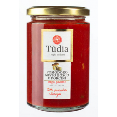 Sugo di Pomodoro Siciliano Misto Bosco e Funghi Porcini Senza Glutine - Tudia