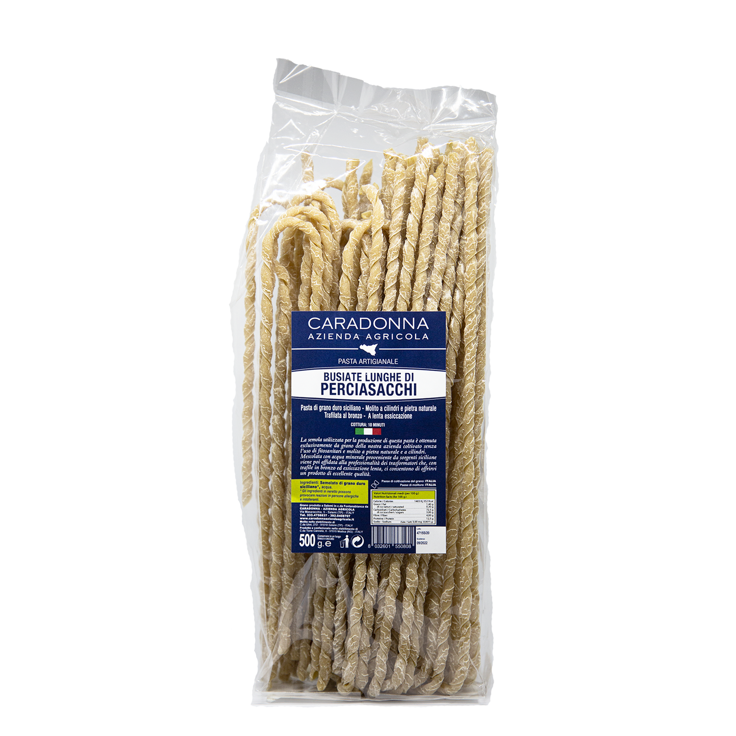 Pâtes siciliennes Busiate Lunghe par Perciasacchi - Caradonna