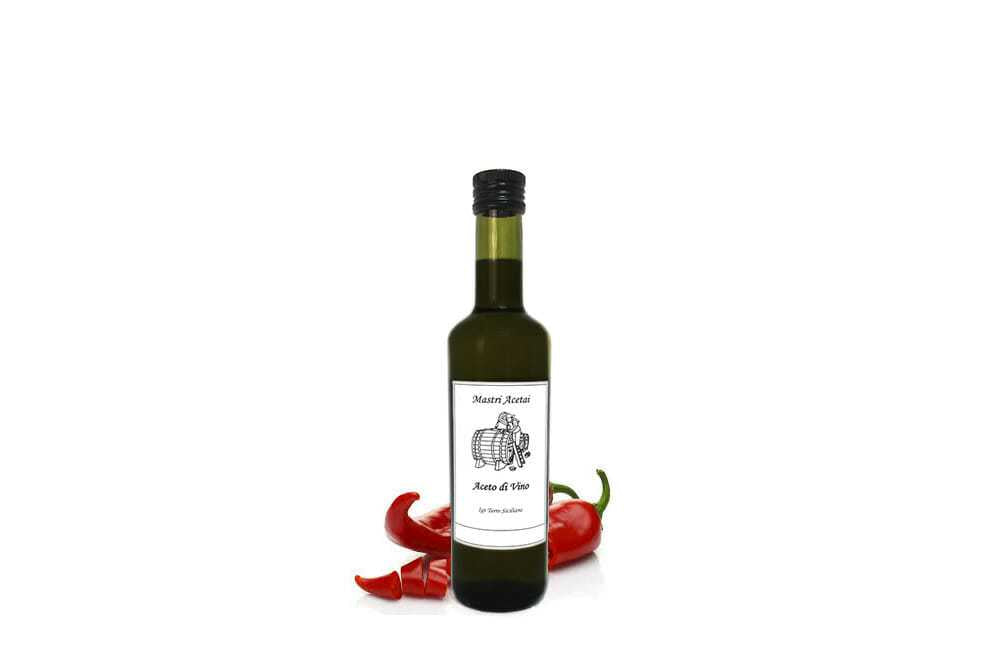 Sizilianischer Weinessig mit Chili-Pfeffer - Mastri Acetai