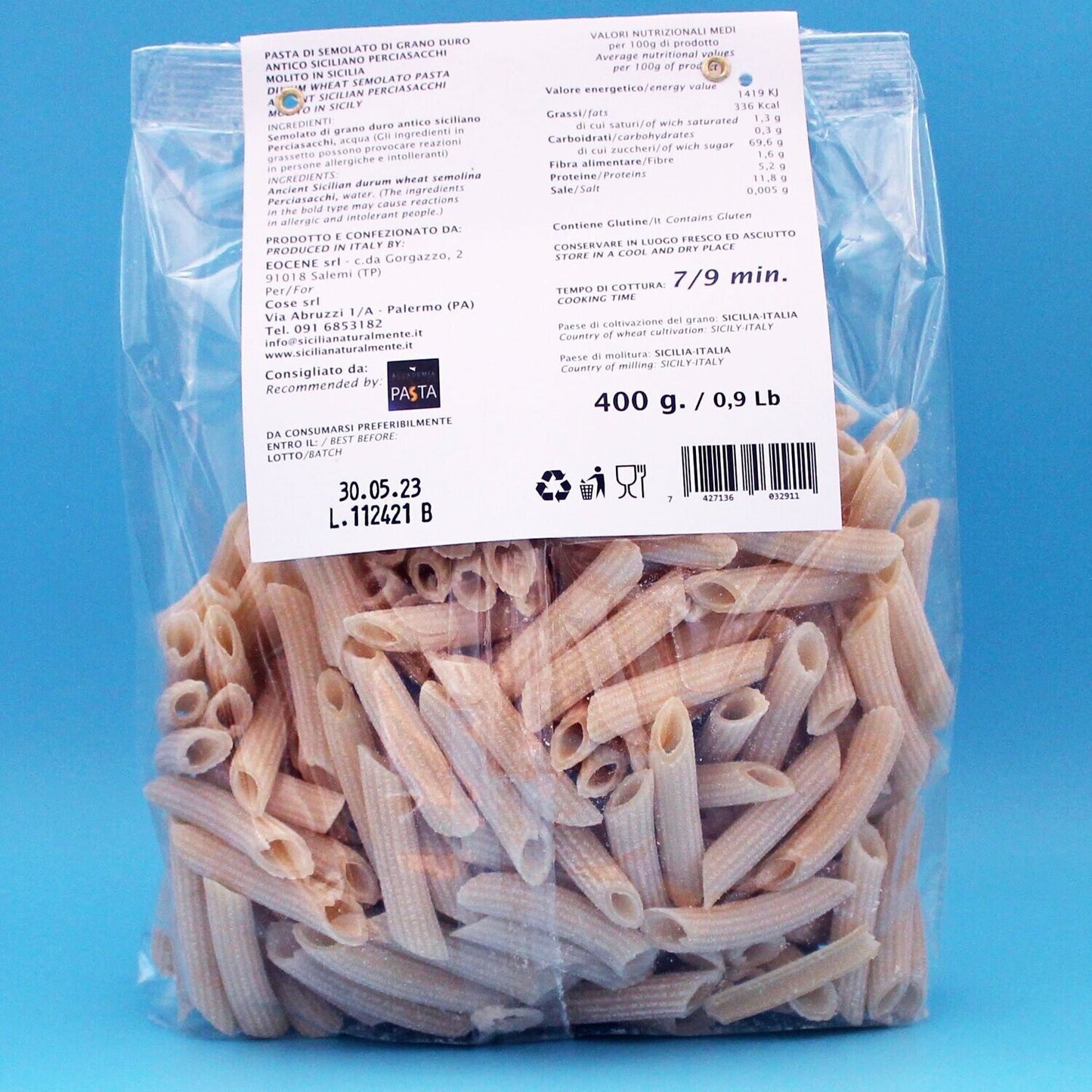Pasta Penne Rigate di Grani Antichi Siciliani Perciasacchi - Sicilia Naturalmente