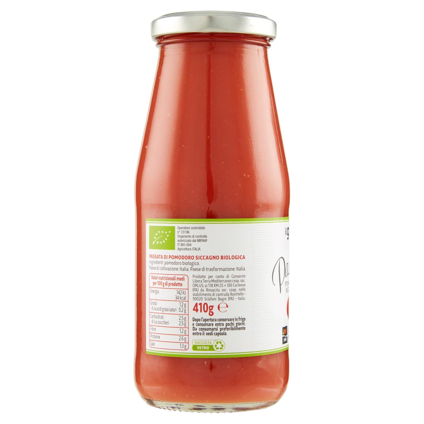 Passata di Pomodoro Siccagno Bio 410g - Libera Terra