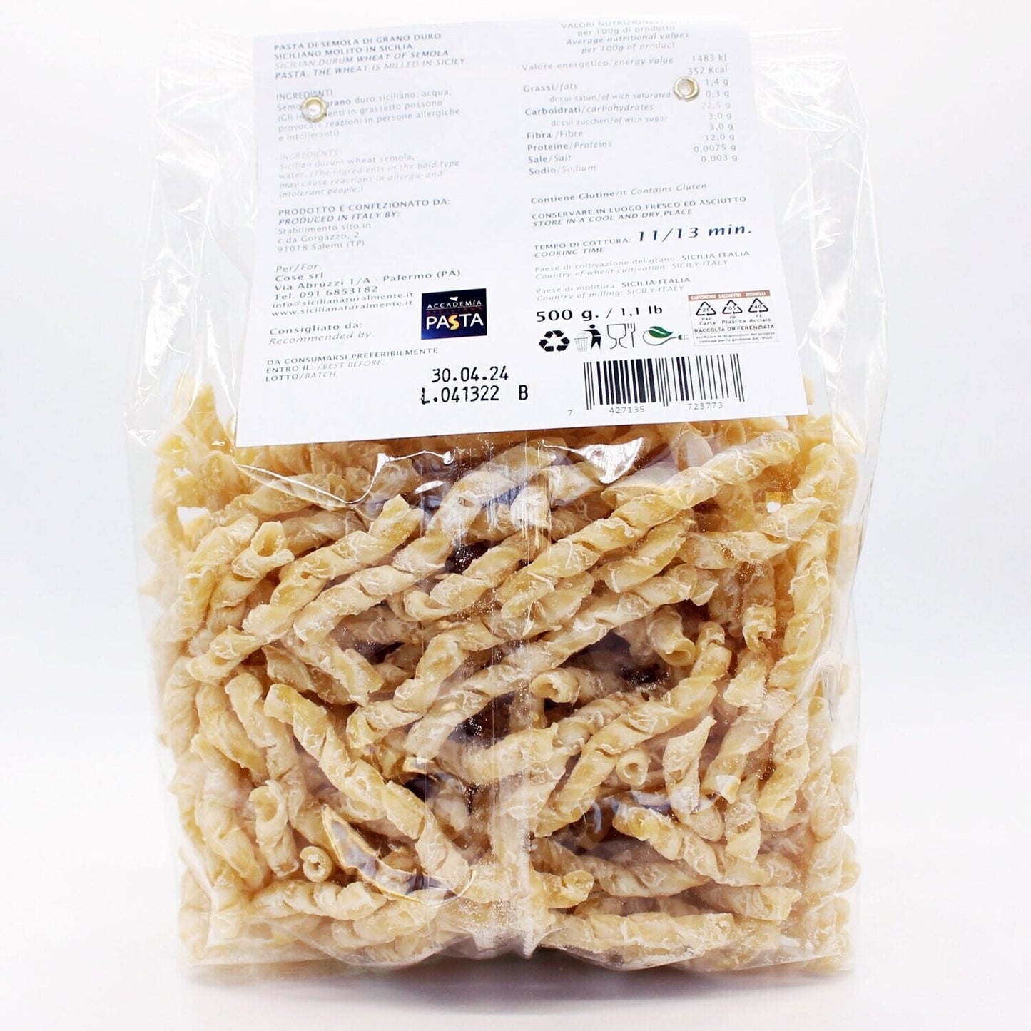 Sicilian Durum Wheat Busiate Pasta - Naturally Sicily