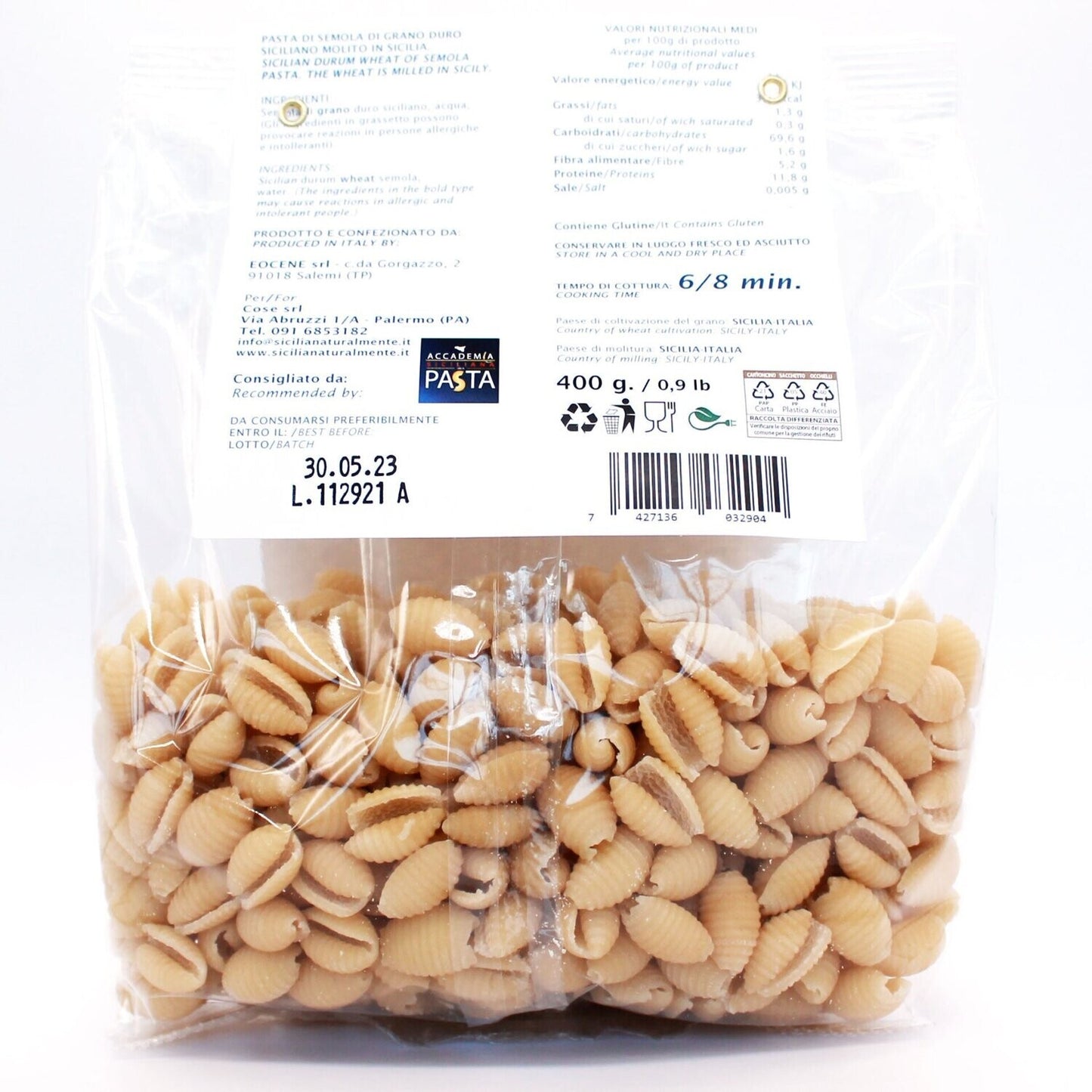 Pasta Gnocchetti di Grani Antichi Siciliani Perciasacchi - Sicilia Naturalmente