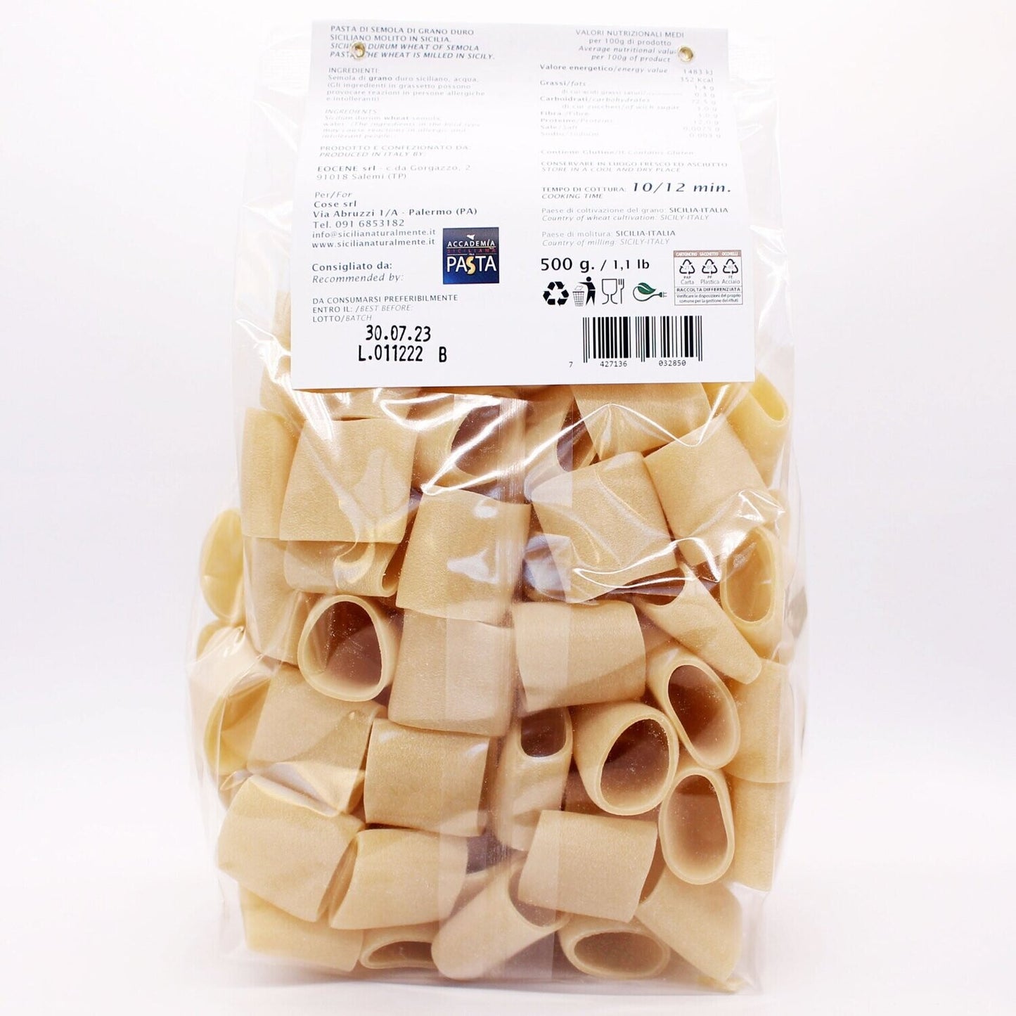 Pasta Paccheri di Grano Duro Siciliano - Sicilia Naturalmente