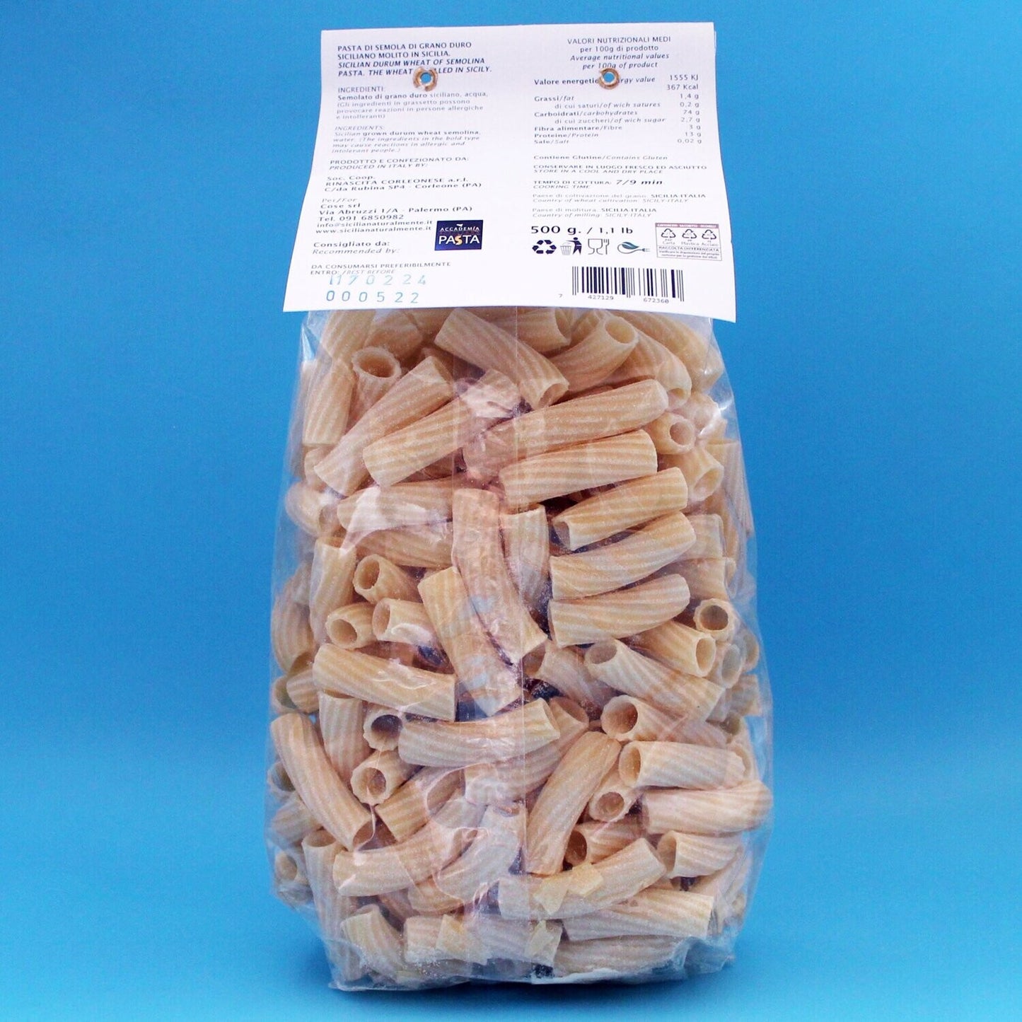 Pâtes rigatoni siciliennes au blé dur - Naturellement Sicile