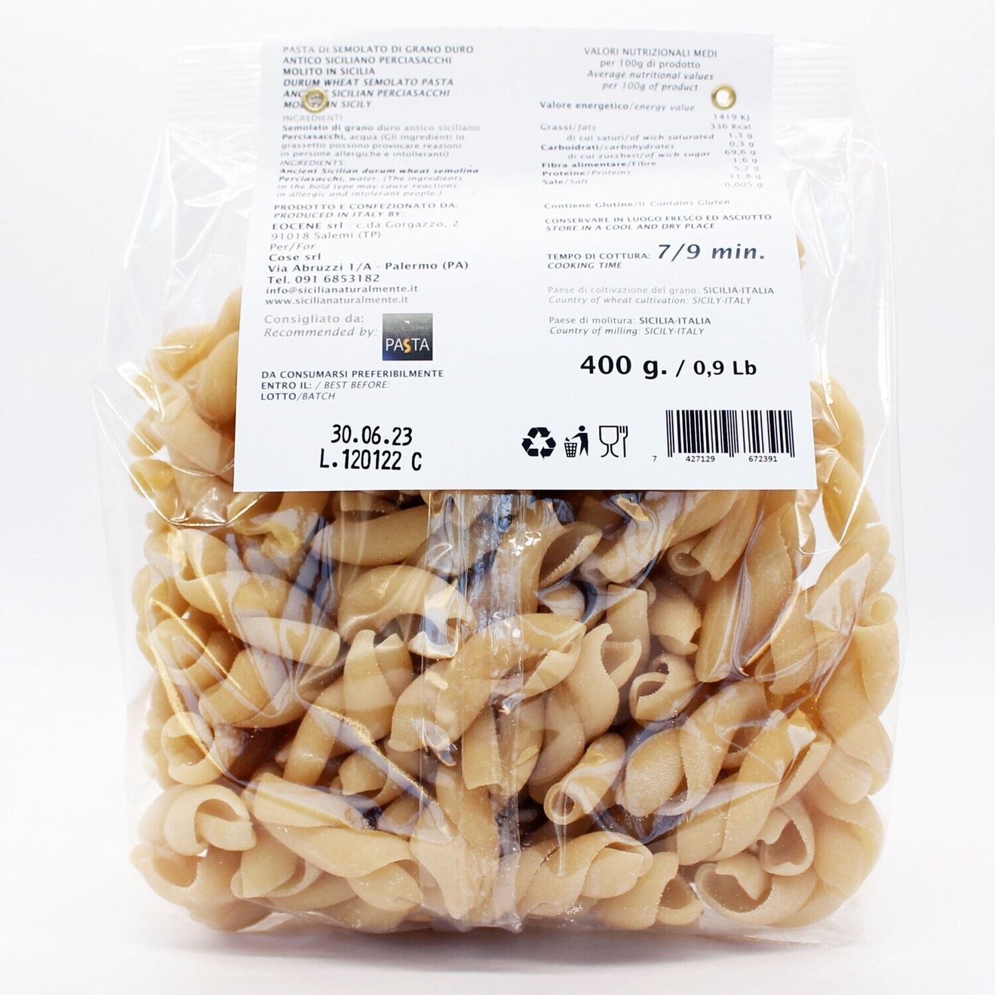 Pasta Trecce di Grani Antichi Siciliani Perciasacchi - Sicilia Naturalmente