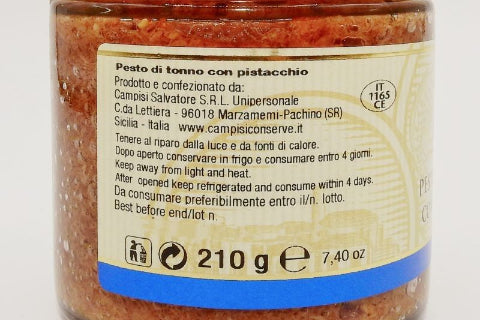 Tuna Pesto With Sicilian Pistachio - Campisi Conserve