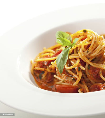 Spaghetti alla Colatura di Gambero Rosso® di Mazara del Vallo con Pomodori Ciliegino