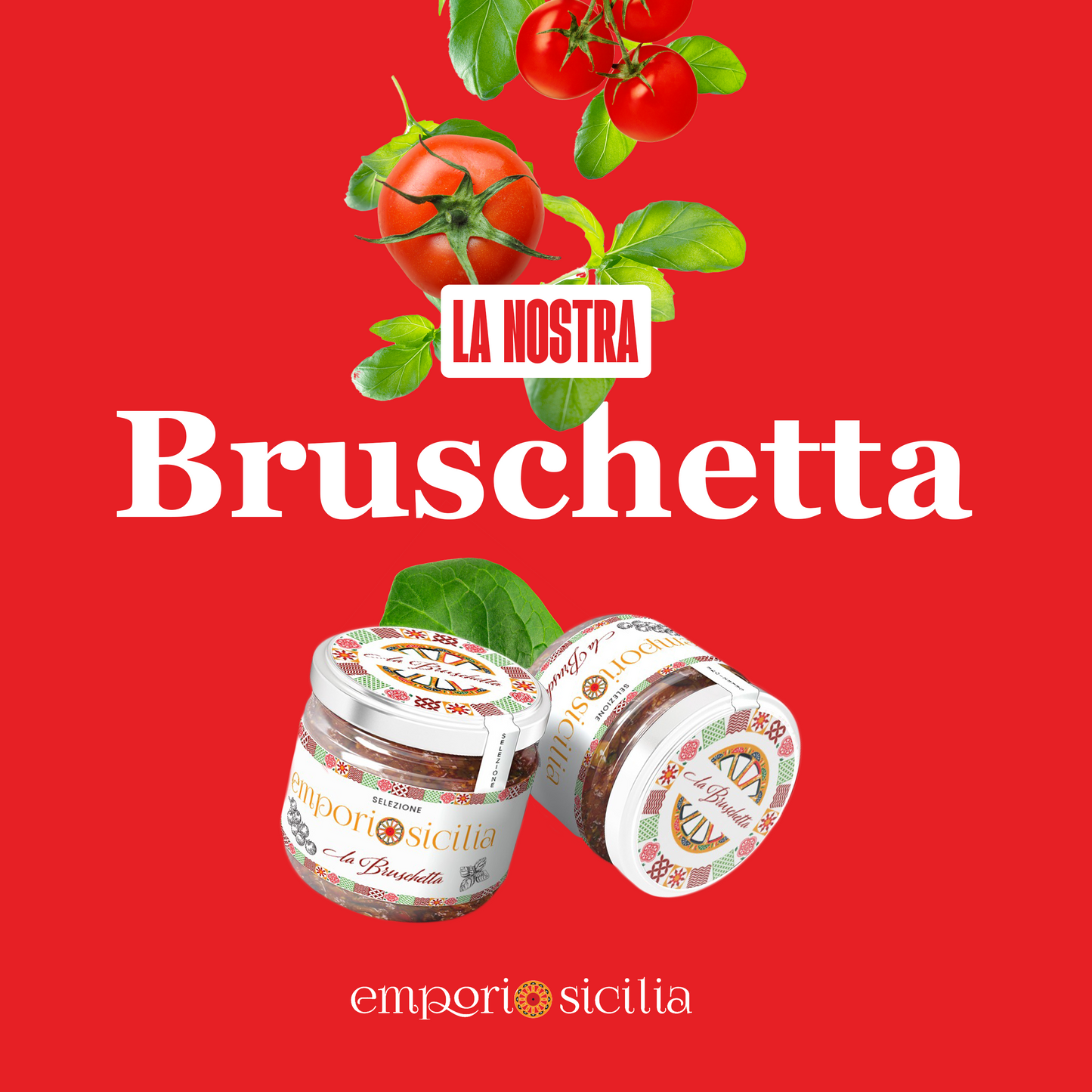 Bruschetta au basilic sicilien - Emporio Sicily