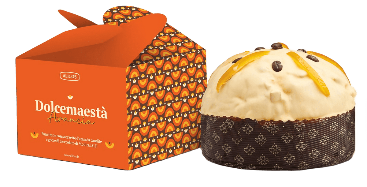 Sicilian Artisan Panettone with Orange and Modica Chocolate IGP Dolcemaestà - Alicos