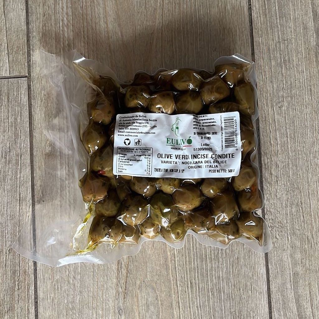 Olive Verdi Condite Nocellara del Belice - Emporio Sicilia