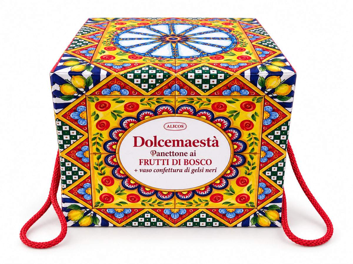 Panettone Artigianale ai Frutti di Bosco + vaso di Confettura Extra di Gelsi Neri - Dolcemaestà - Alicos
