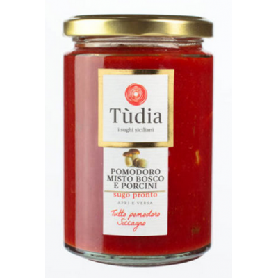 Sauce sicilienne mixte aux tomates forestières et aux cèpes sans gluten - Tudia
