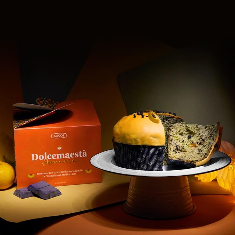 Panettone Artigianale Siciliano all'Arancia e Cioccolato di Modica I.G.P. Dolcemaestà - Alicos