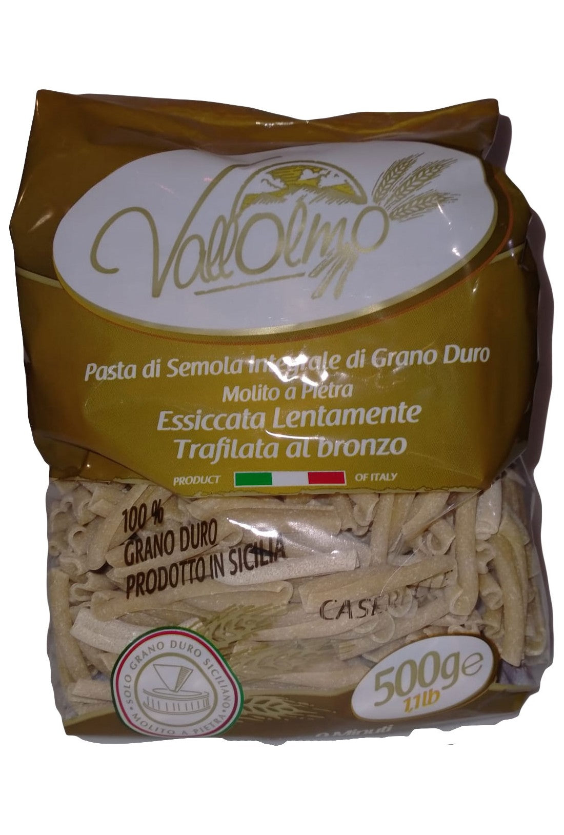 Pâtes Siciliennes Caserecce Rigate Farine Complète - Pastificio Vallolmo