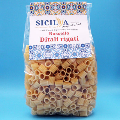 Pasta Ditali Rigati of Ancient Sicilian Grains Russello - Sicily Naturally