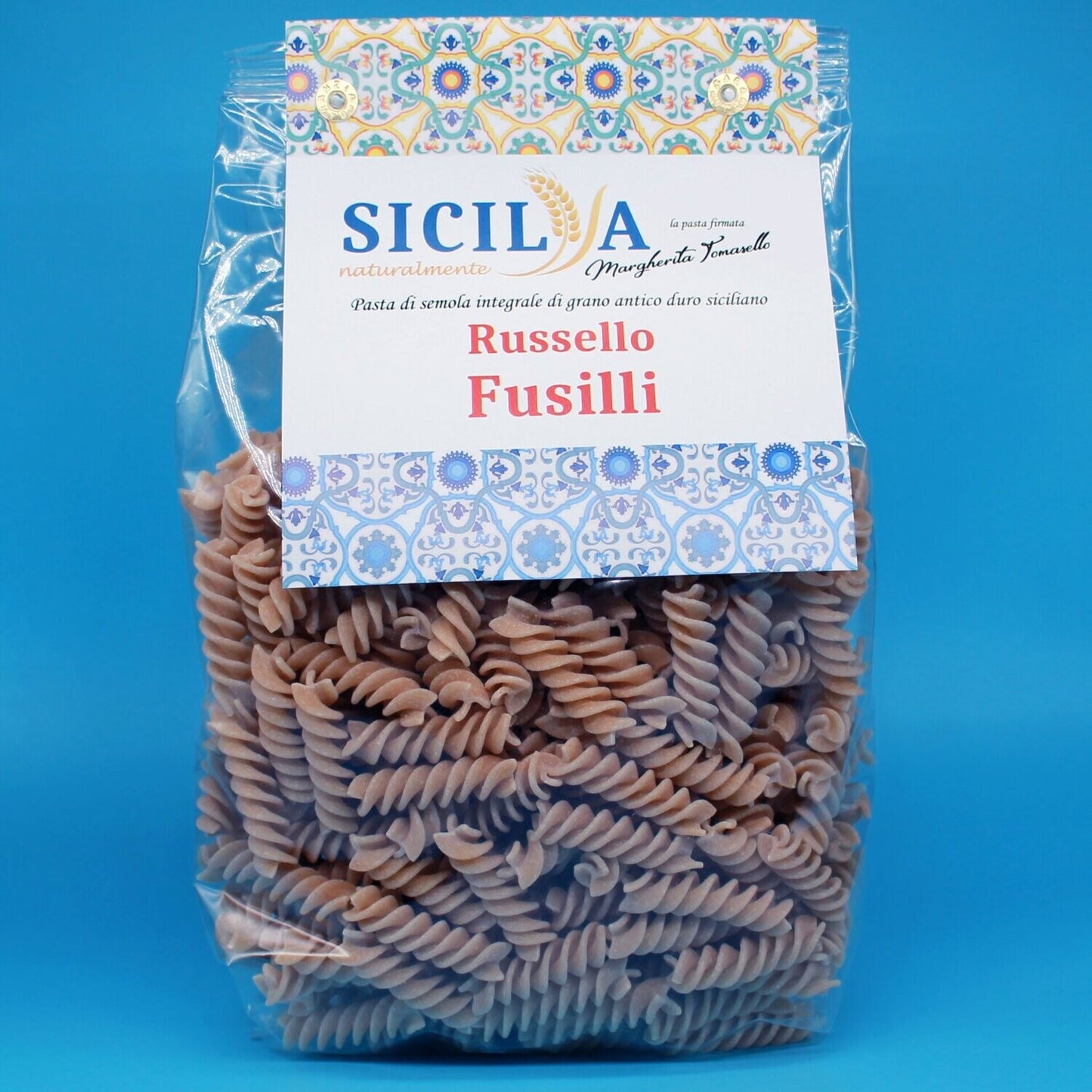 Pasta Fusilli Integrali di Grani Antichi Siciliani Russello - Sicilia Naturalmente