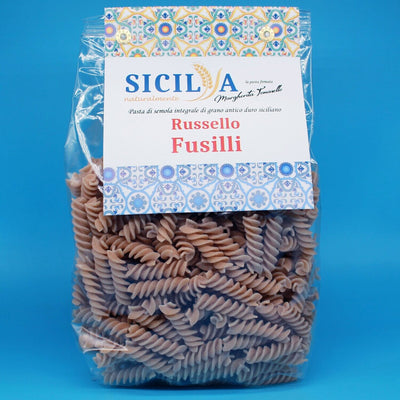 Pâtes fusilli complètes Russello à base d'anciennes céréales siciliennes - Sicily Naturally