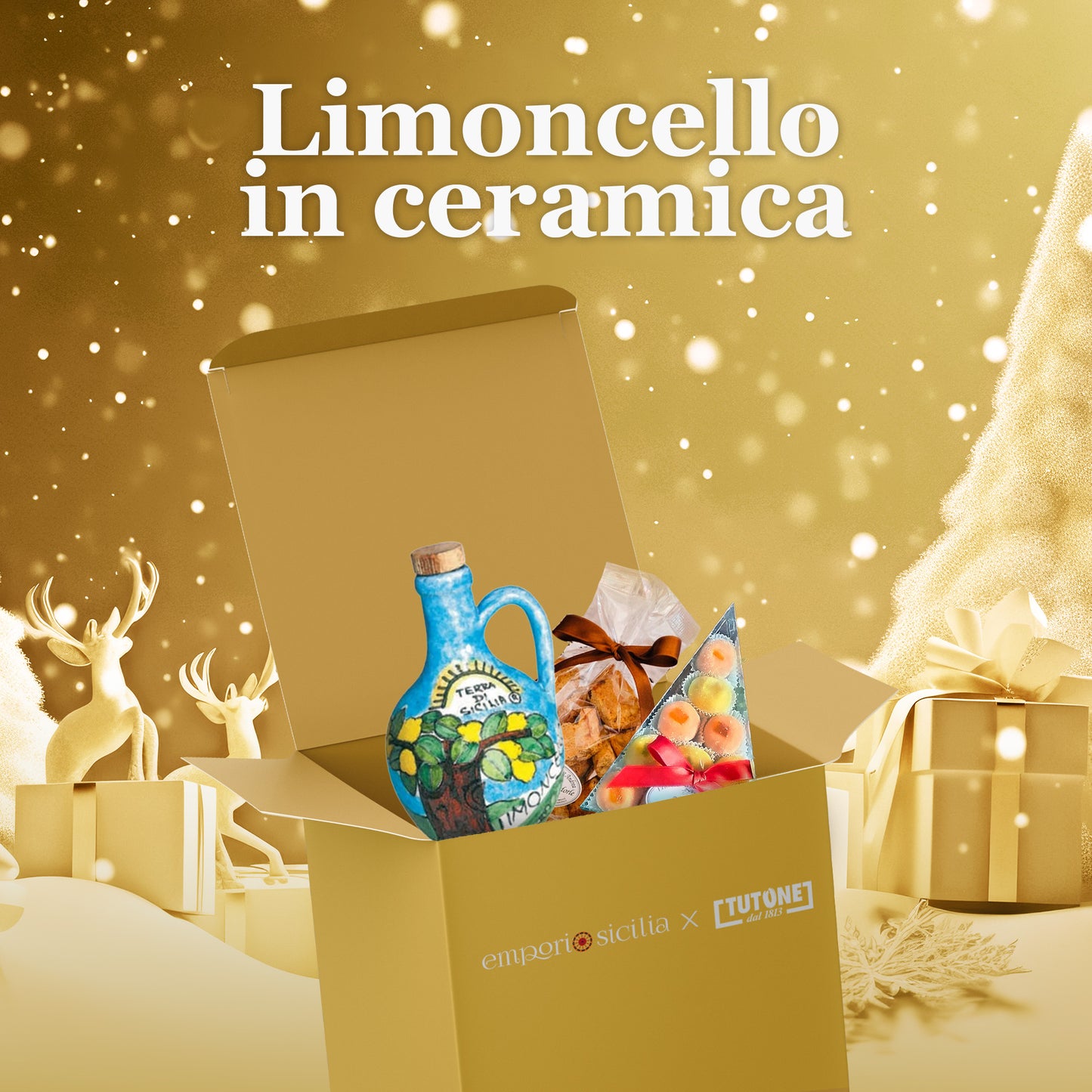 Boîte de Noël Limoncello en Céramique - Emporio Sicilia &amp; Tutone