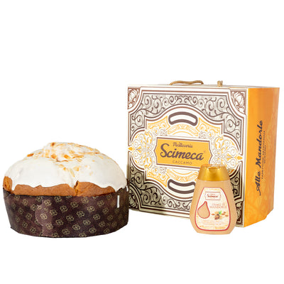 Panettone Artigianale alle Mandorle 850 gr. + Squeezer 190gr - F.lli Pasticceria Scimeca