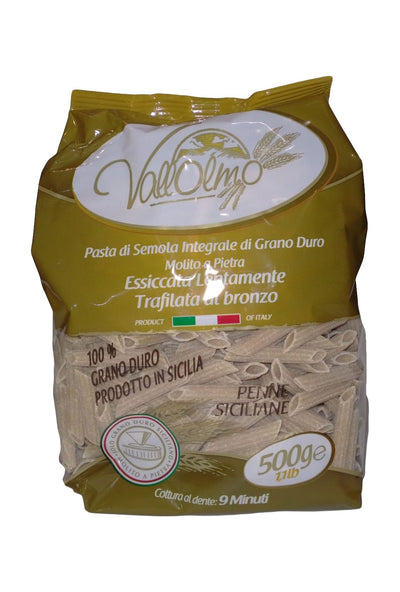 Pâtes Penne Siciliennes Complètes - Usine de pâtes Vallolmo