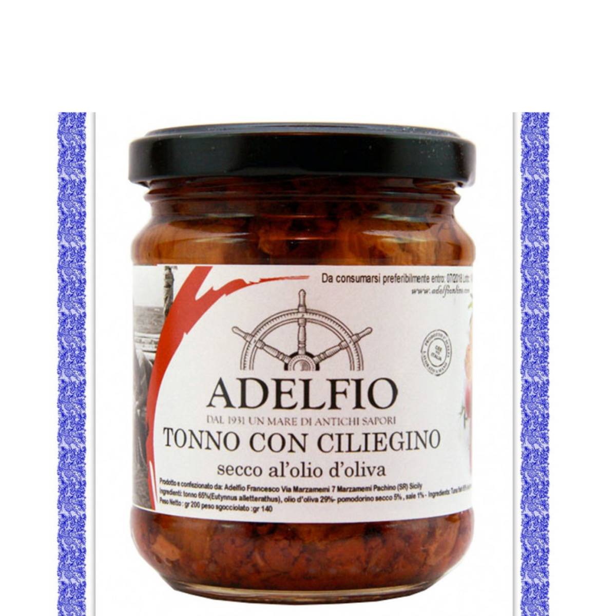 Tuna with dried cherry tomatoes in olive oil - Adelfio