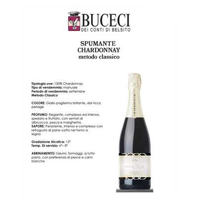 6 Bottles of Organic Chardonnay Spumante from Sicily - Buceci