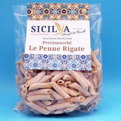 Pâtes Penne Rigate de grains anciens siciliens Perciasacchi - Sicily Naturally