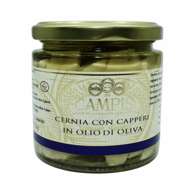 Zackenbarsch mit Kapern in Olivenöl - Campisi Conserve