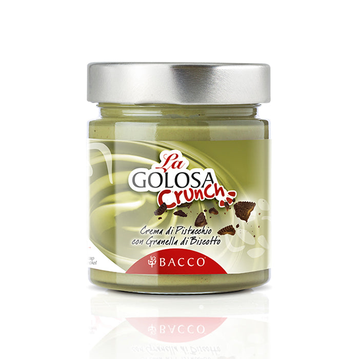La Golosa Crunch Crema Siciliana di Pistacchio con Granella di Biscotto - Bacco